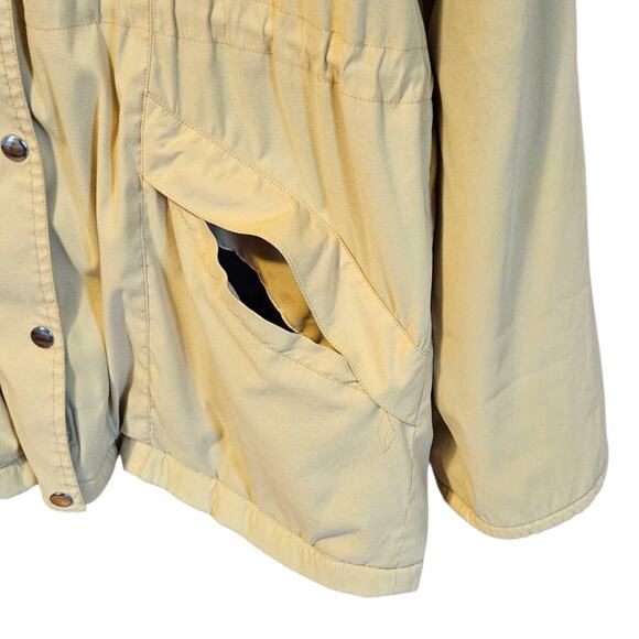 Nordstrom Women’s Hooded Berber Fleece Lined Jacket Mustard Yellow Size Large - Picture 3 of 8